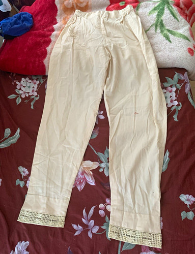 Women beige trousers with - beige,