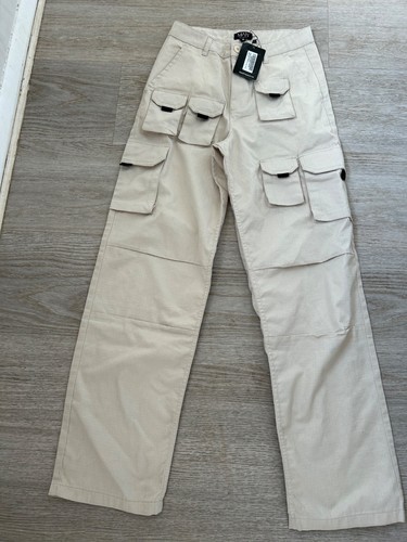 Boohooman beige multi cargo
