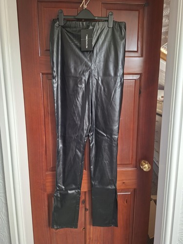 Ladies faux leather split - split, hem