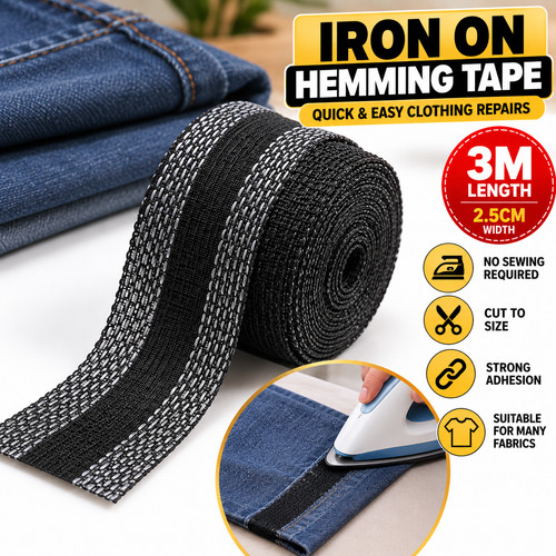 Iron hemming tape black - tape,