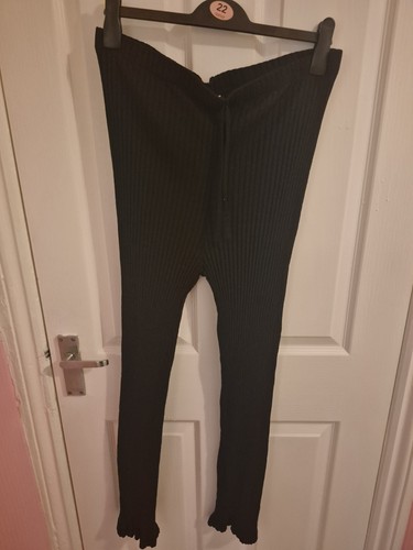 3xl black ribbed trousers - 3xl, |