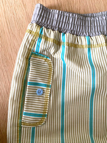 Green striped baggy - , wide