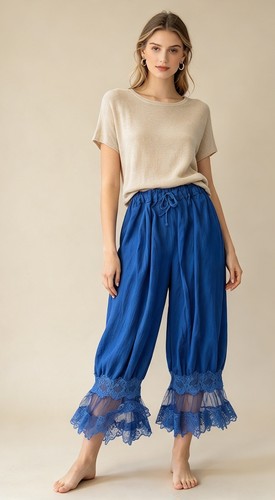 Cobalt blue cotton blend lace - blend,