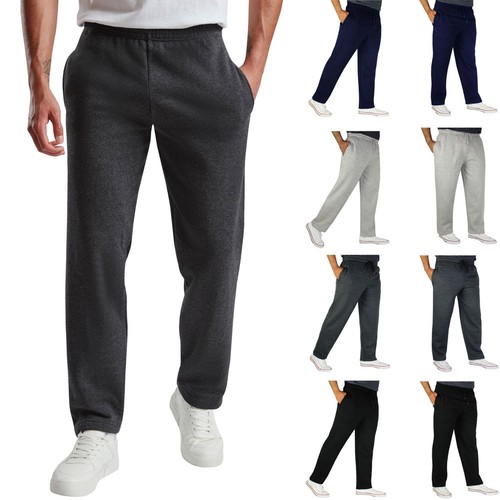 Mens fleece trousers open - open, hem