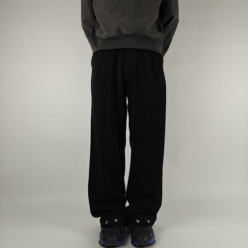 Black button hem - black,
