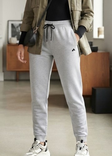 Ladies grey cuff hem joggers - cuff,